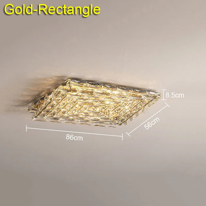 DecorBites™ Crystal Ceiling Lamp: Modern Minimalist Indoor LED Lighting for Living Room, Dining & Bedroom