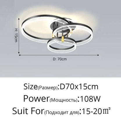 ثريا دائرية من الأكريليك من DecorBites™ - ديكور إضاءة داخلي عصري لغرفة المعيشة