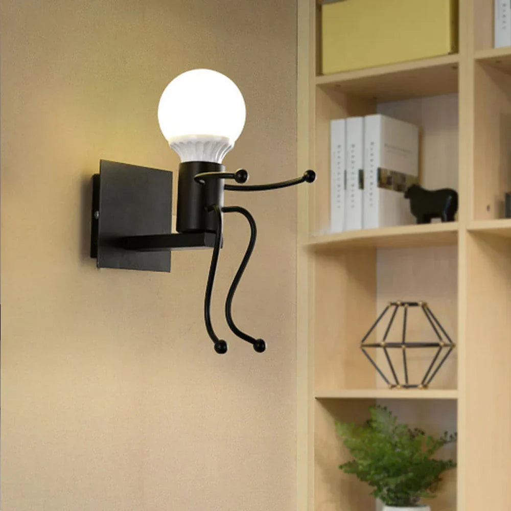 DecorBites™ Little Man LED Wall Light: Modern, Simple, Creative Design for Children's Bedroom