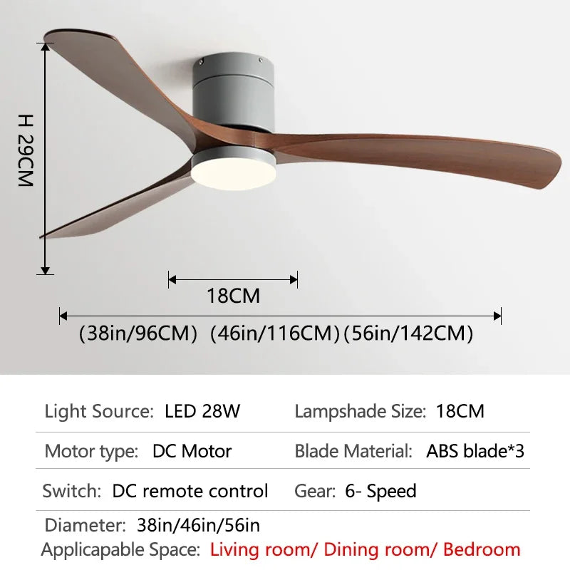 DecorBites™ 46-Inch Modern Black Ceiling Fan Light with Remote Control