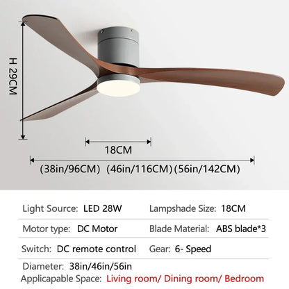DecorBites™ 46-Inch Modern Black Ceiling Fan Light with Remote Control