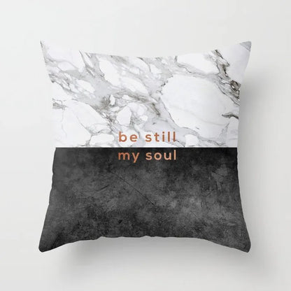 DecorBites™ Gray Marble Black Agate Pillow Case for Home Sofa Chair Decor