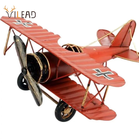DecorBites™ Iron Airplane Figurine Model: Vintage Home Decor & Kids Gift