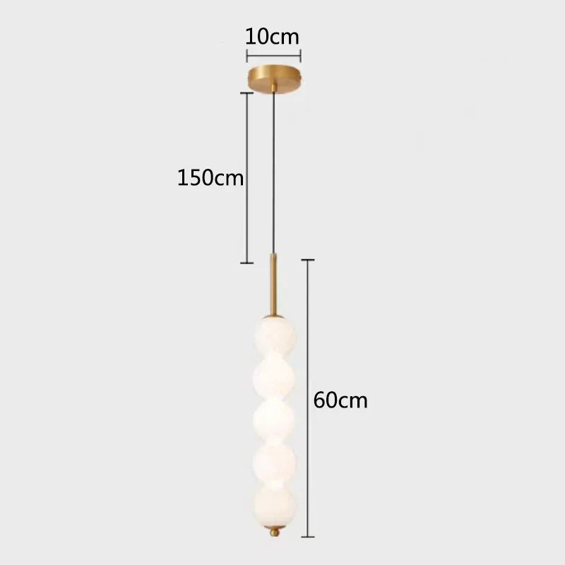 Lámpara colgante DecorBites™ LED de cristal blanco perlado para decoración de cocina o bar - Lámpara colgante de burbujas