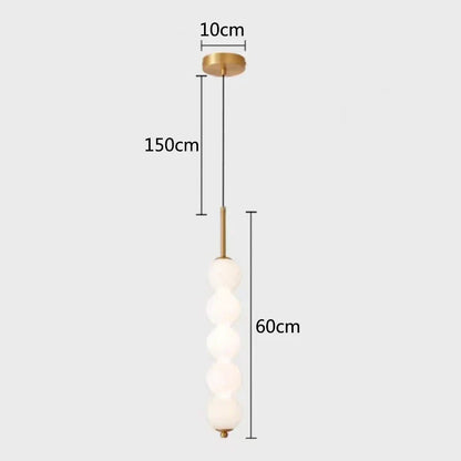 Lámpara colgante DecorBites™ LED de cristal blanco perlado para decoración de cocina o bar - Lámpara colgante de burbujas