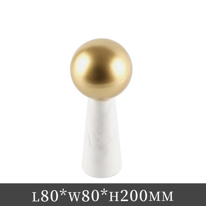 DecorBites™ Golden Ball Marble Cone Metal Spherical Ornaments