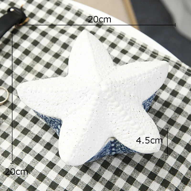 DecorBites™ Ceramic Marine Life Decorative Storage Tray for Dresser or Tabletop