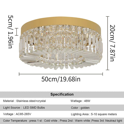DecorBites™ Crystal Ceiling Chandelier: Modern LED Round Pendant Lamp for Luxury Home Decor