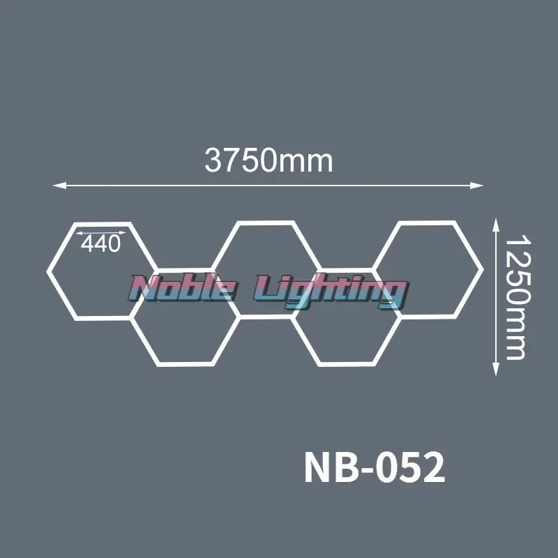 أضواء LED هندسية من DecorBites™ لصيانة السيارات في ورش العمل - تصميم ندفة الثلج متعدد الأضلاع