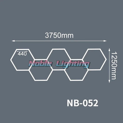 أضواء LED هندسية من DecorBites™ لصيانة السيارات في ورش العمل - تصميم ندفة الثلج متعدد الأضلاع