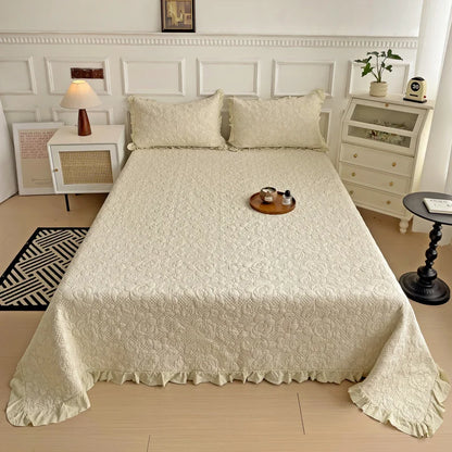 Decobites Cotton Quilted Embroidered Bedspread Set