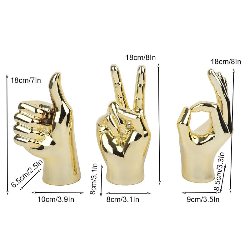 DecorBites™ Hand Love Gesture Figurine Sculpture Home Desktop Decor