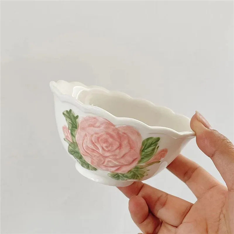 DecorBites™ Kawaii Animal Ceramic Drinkware Set: Coffee Cup, Dessert Plate, Cute Dog Mug