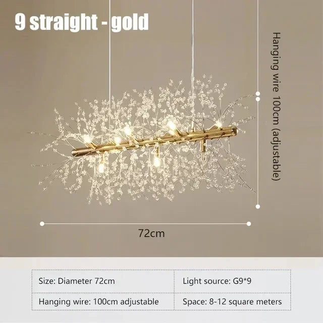 DecorBites™ Dandelion Crystal Ceiling Lamp Chandelier for Bedroom Dining Room Kitchen Island