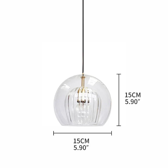 Lámpara colgante de bola de vidrio dorado Decorbites™ para la decoración del comedor y el dormitorio