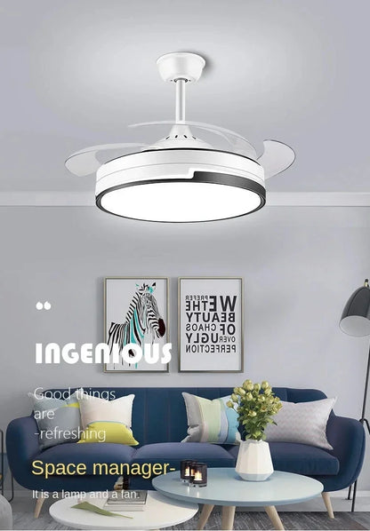 Ventilador de techo DecorBites™ de cobre con iluminación de bajo consumo, estilo moderno y 6 velocidades variables.