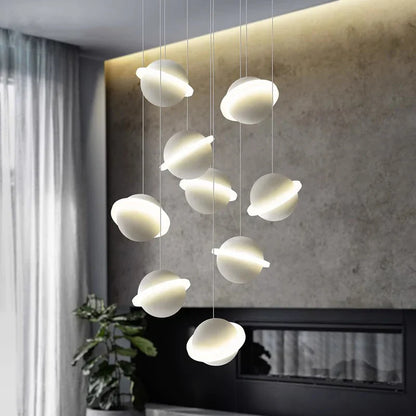 DecorBites™ LED Staircase Chandelier | Modern Pendant Lights for Living Room Decor