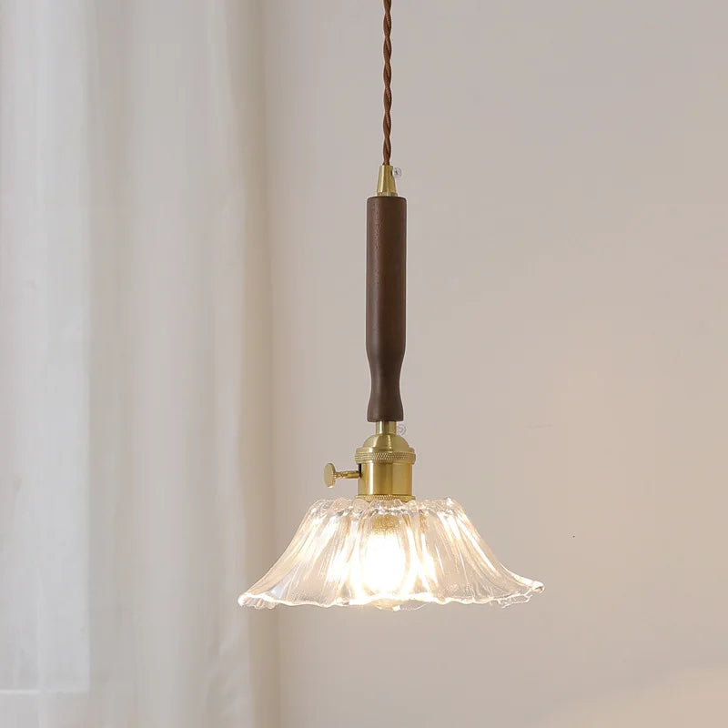 DecorBites™ LED Walnut Copper Pendant Light with Knob Switch - Modern Style Lighting Fixtures