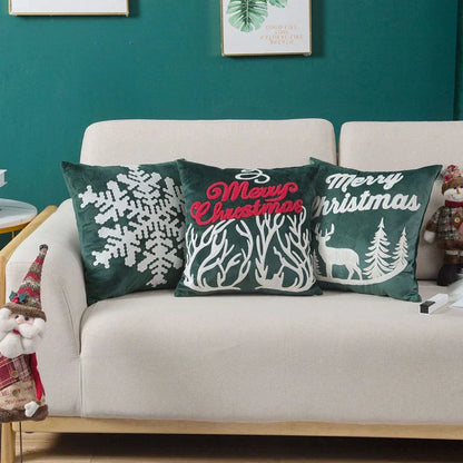 DecorBites™ Embroidered Christmas Pillow Cover Set