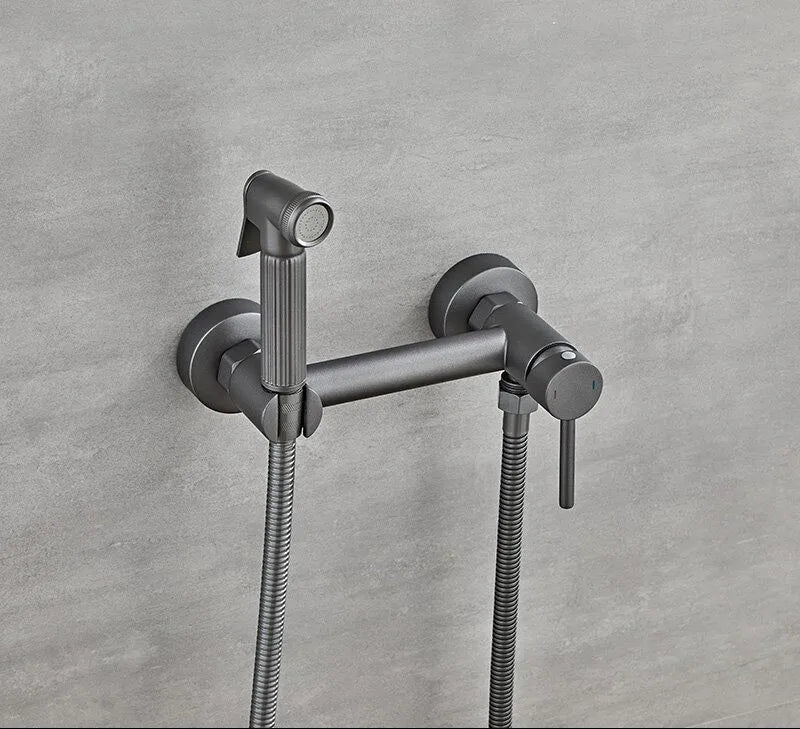 DecorBites™ Bathroom Bidet Faucet Set with Hot Cold Spray Gun Nozzle & Copper Hardware