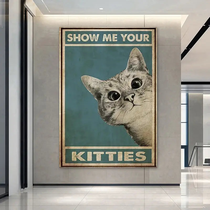 Decorbites™ Schwarze Katze liest Musik-Poster für die Hausdekoration