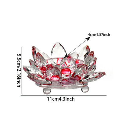 DecorBites™ Crystal Lotus Candle Holder Aromatherapy Base Candelabros