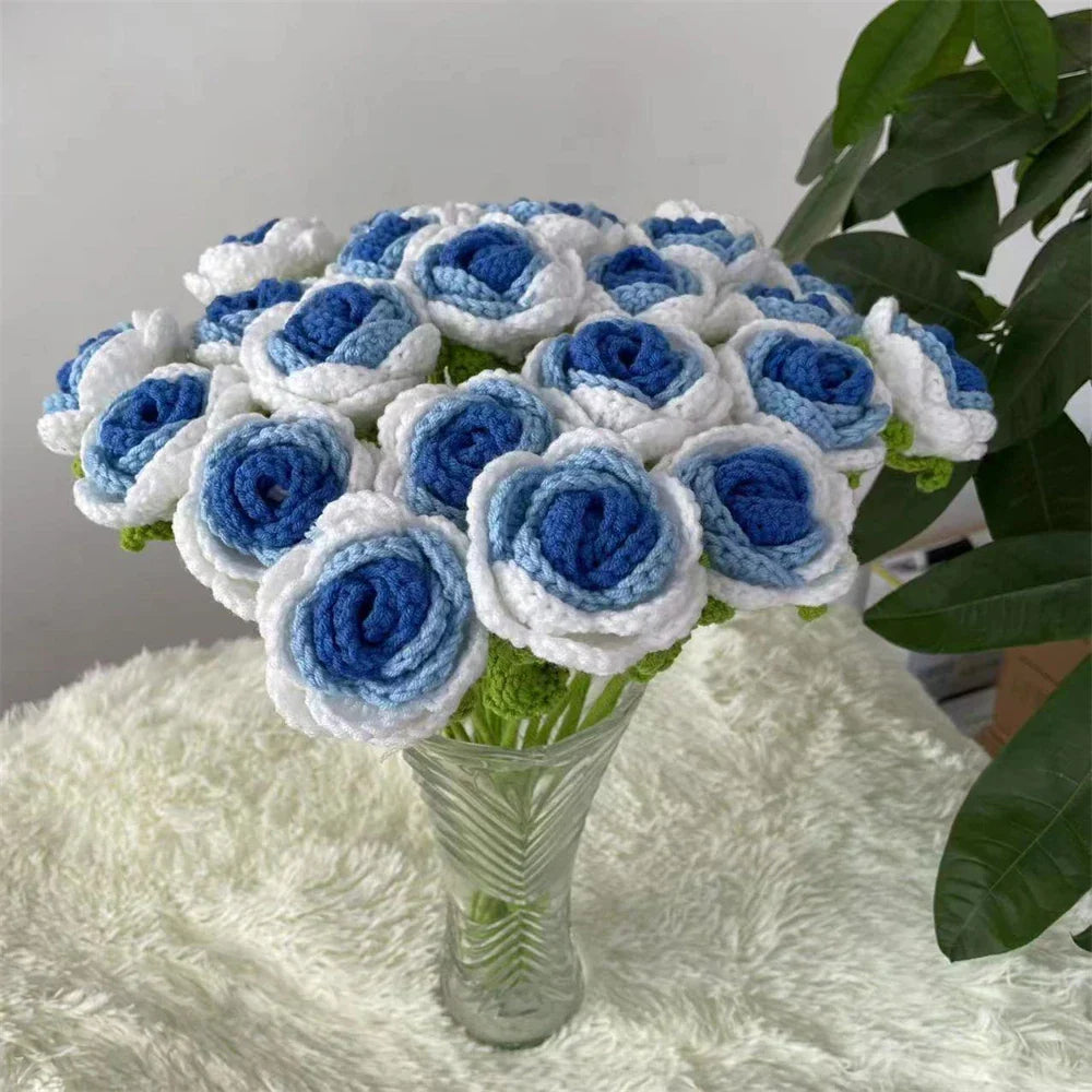 Cotton Rose Crochet Bouquet