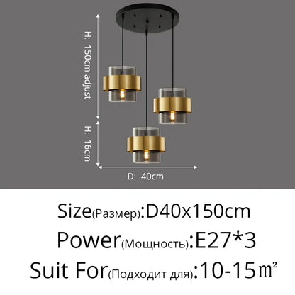 Lámparas colgantes doradas DecorBites™ para pasillo, restaurante o dormitorio - Estilo nórdico posmoderno minimalista