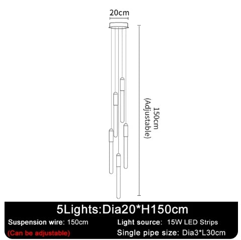 DecorBites™ LED Chandelier: Modern Staircase & Kitchen Pendant Light for Home Decoration