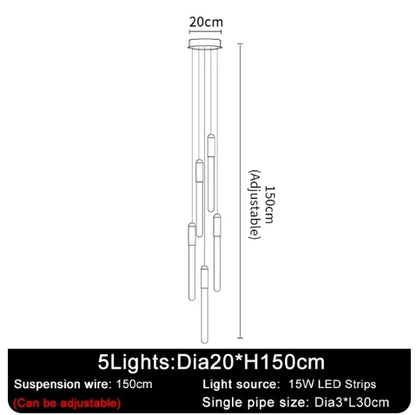 DecorBites™ LED Chandelier: Modern Staircase & Kitchen Pendant Light for Home Decoration