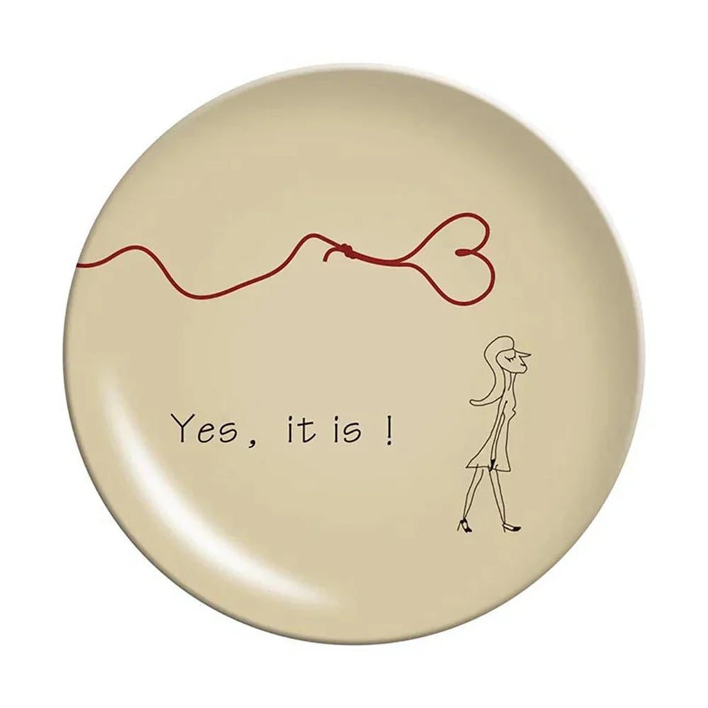 DecorBites™ Korean Style Round Bamboo Fiber Dining Plate for Desserts, Fruits, and Cakes