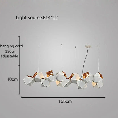Lámpara colgante LED cúbica DecorBites™: Lámpara colgante Art Déco para un estilo versátil