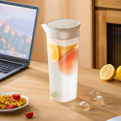 DecorBites™ Large Capacity Cold Water Bottle for Lemon Tea, Half Transparent, Low Temperature Resistant