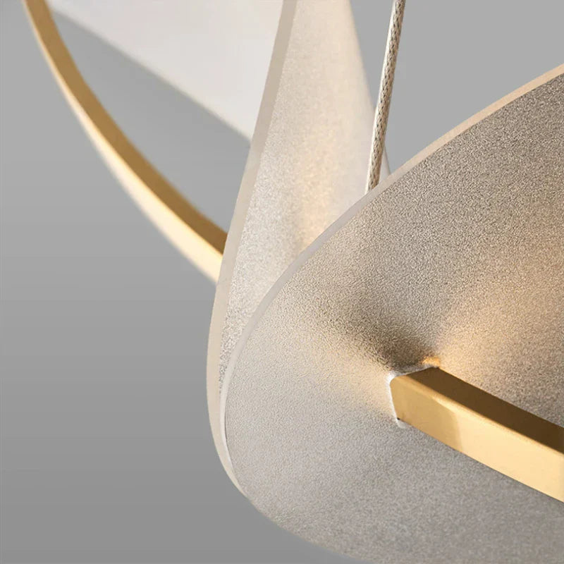 DecorBites™ Gold Ring White Acrylic Pendant Light for Parlor Dining Room