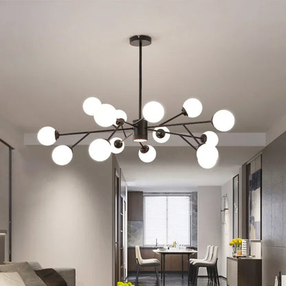 DecorBites™ Gold Black LED Ceiling Chandelier for Living Room Bedroom Lighting Fixtures