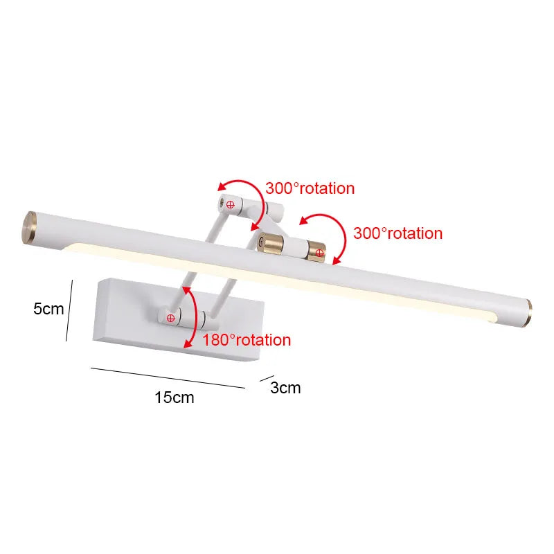 Aplique de pared para baño LED Decorbites™ de 58 cm, iluminación moderna para interior y dormitorio