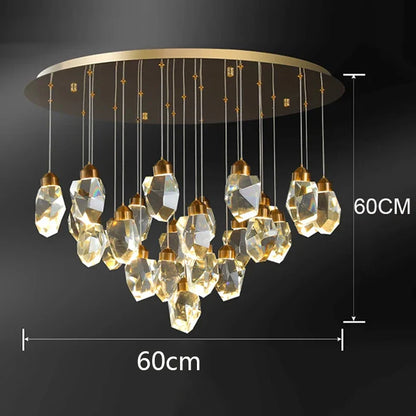 DecorBites™ Crystal Chandelier: Luxury Pendant Light for Living and Dining Room