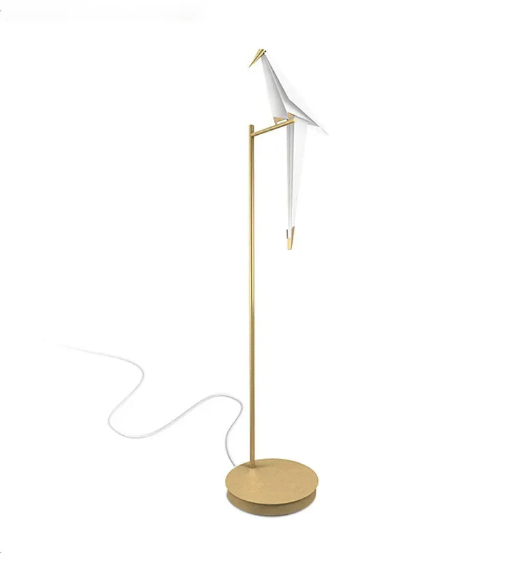 DecorBites™ Bird Origami Floor Lamp | Nordic Gold Bedroom Living Room Study Reading Light