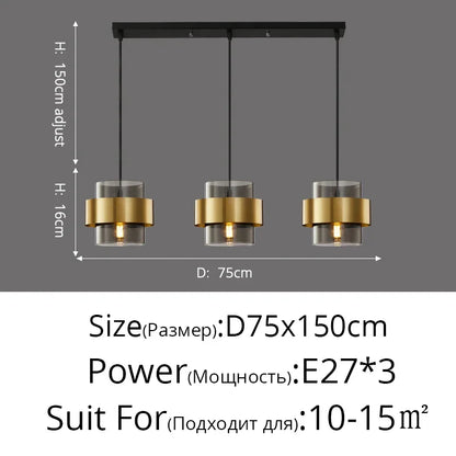 Lámparas colgantes doradas DecorBites™ para pasillo, restaurante o dormitorio - Estilo nórdico posmoderno minimalista