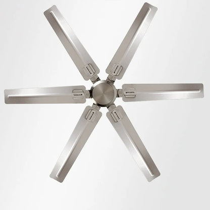 DecorBites™ Large 6-Blade Stainless Steel Ceiling Fan for Living Room, Bedroom, Office