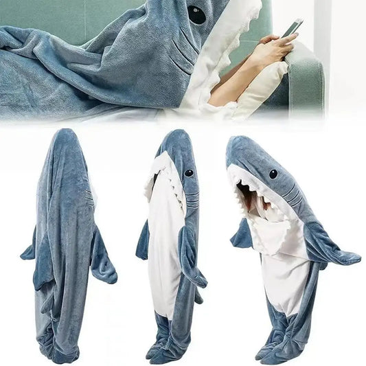 Decobites Shark Blanket Sleeping Bag Cosplay Onesies Costume Homewear Pajamas Blanket Office Nap