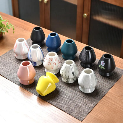 DecorBites™ Ceramic Matcha Whisk Stand & Tea Bowl Holder for Kitchen and Dining