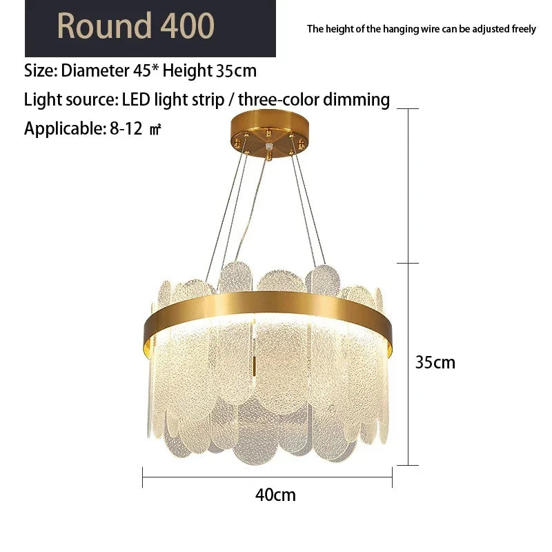 DecorBites™ Crystal LED Chandelier: Modern Round Ceiling Lamp for Living Room, Bedroom & Hotel