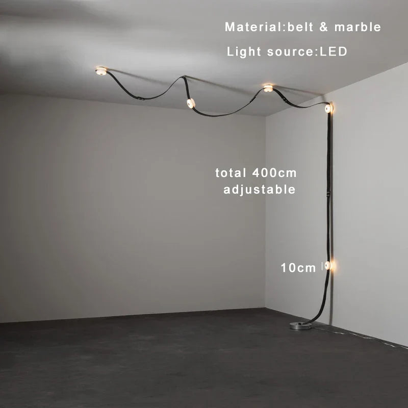 DecorBites™ Designer Belt Marble Pendant Lights: Luxury Dimmable Fixture for Villa Duplex