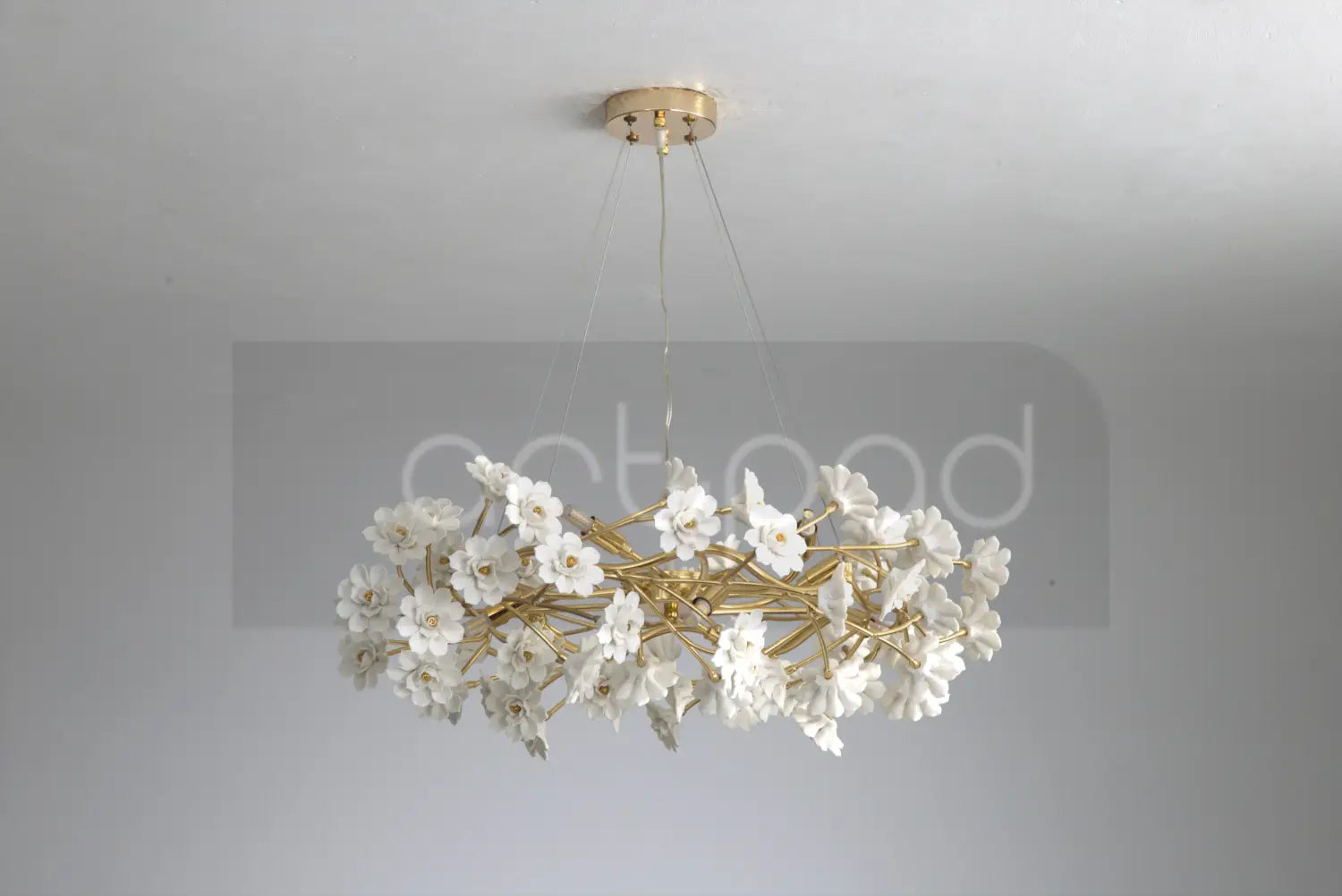 DecorBites™ Floral French White Ceramic Chandelier - Romantic Home Décor