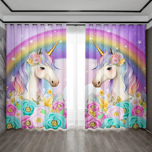 Decobites Unicorn Curtains for Home Decoration in Kitchen, Living Room, or Garden