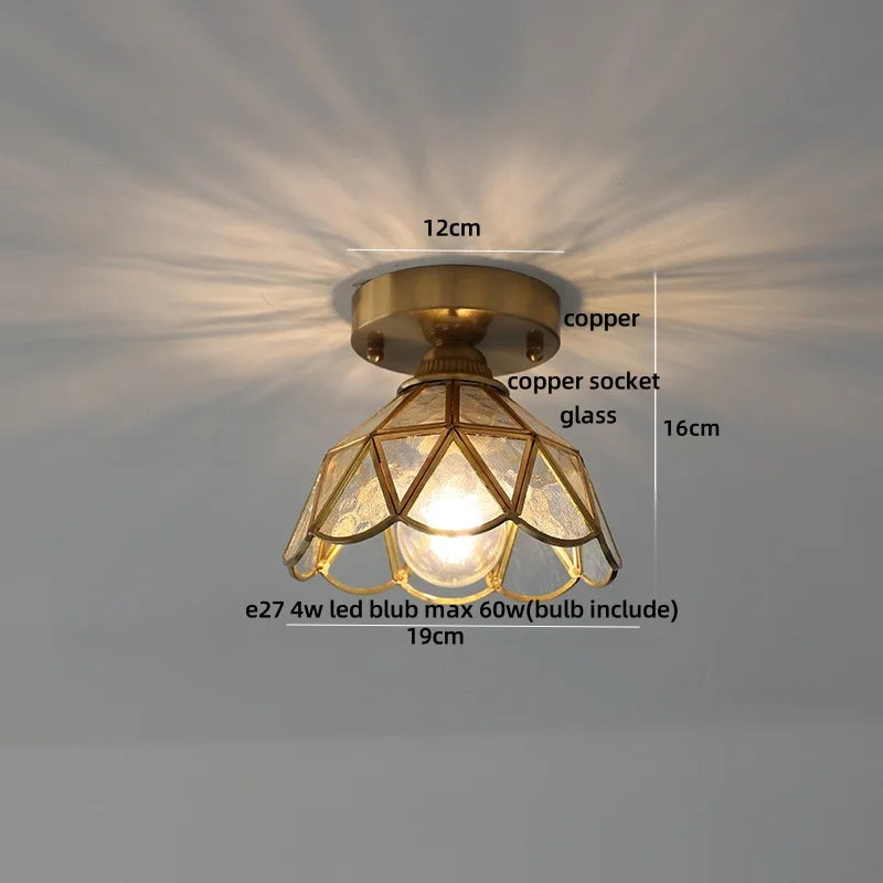 DecorBites™ Amber Glass LED Ceiling Lights Modern Nordic Kitchen Living Room Lighting