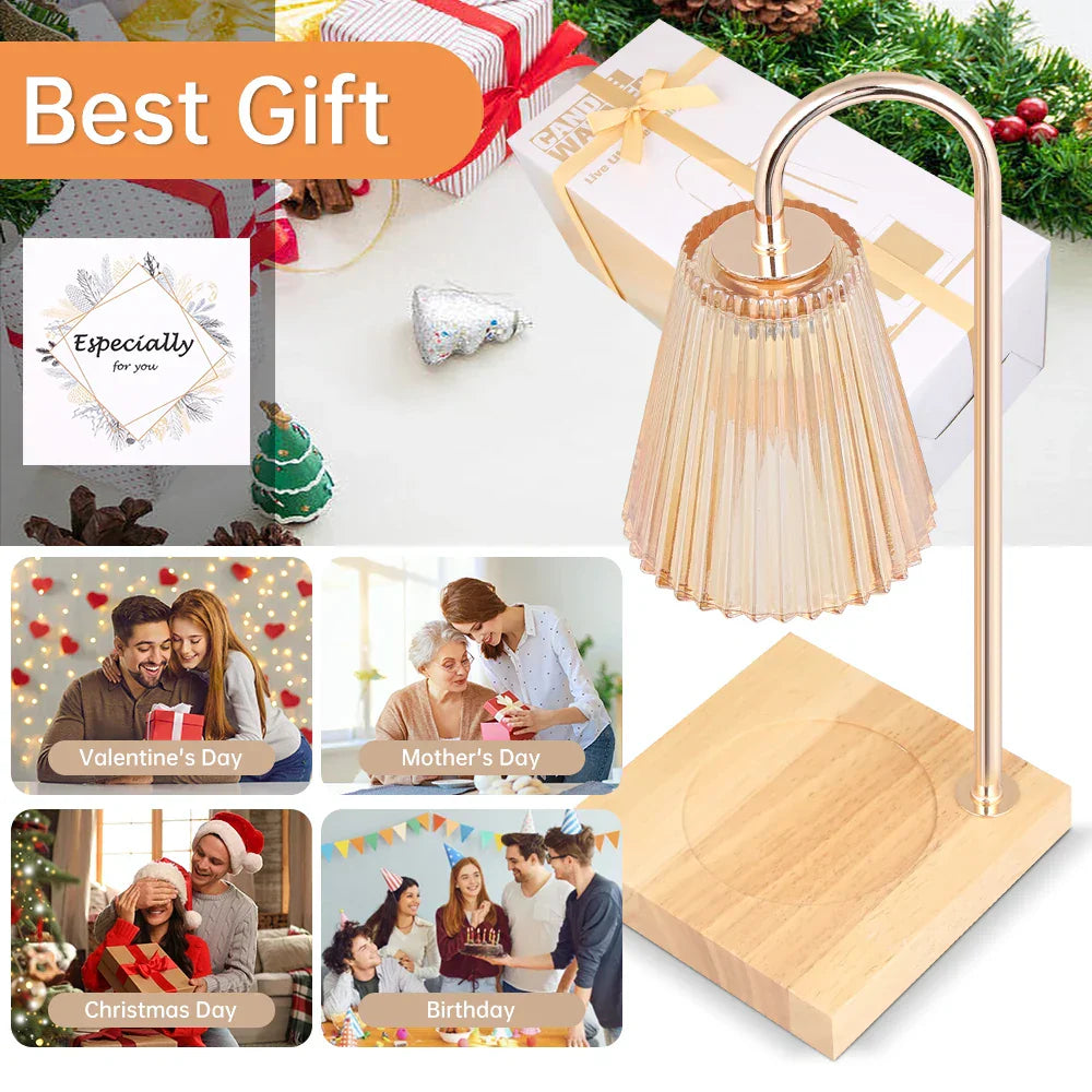 DecorBites™ Gold Wax Melting Candle Warmer with Timer for Modern Home Decor