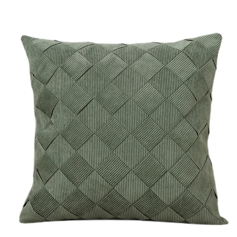 DecorBites™ Grey Weaving Luxury Pillow Cover 45x45cm for Sofa Livingroom Bedroom
