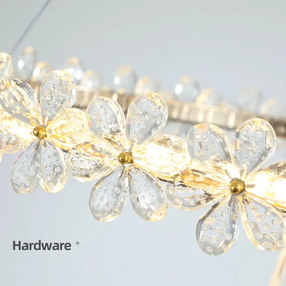 DecorBites™ Crystal Ring LED Chandelier: Modern Luxury Pendant Lamp for Home Decor